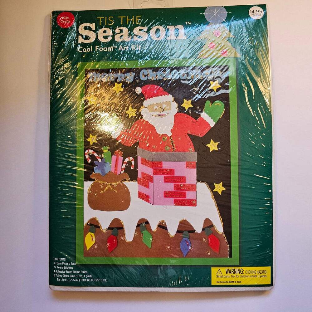 Christmas Santa Foam Art Kit 'Tis The Season Joanne Fabric 2005 Sealed